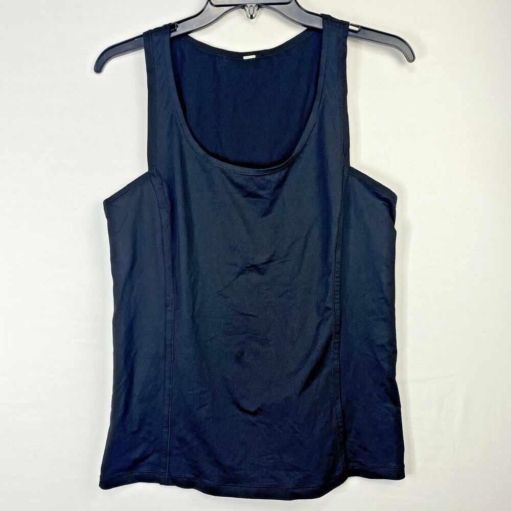 Lululemon Womens Muscle Tank Size Large Black No Size Dot Back Open Detail